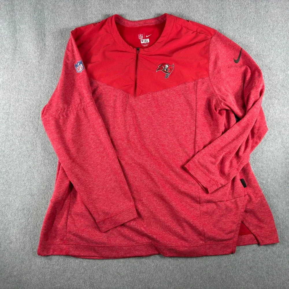 Buccaneers Nike NFL Dri-Fit Pullover Men's XXL Team Issued On-Field 1/4 Zip Crew
